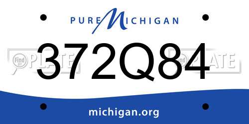 372Q84 Michigan License Plate