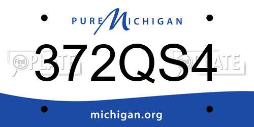 372QS4 Michigan License Plate