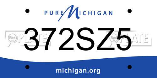 372SZ5 Michigan License Plate