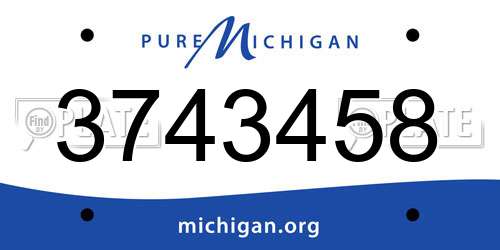 3743458 Michigan License Plate