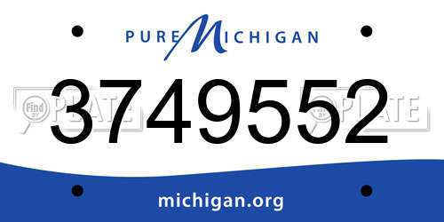 3749552 Michigan License Plate