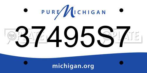 37495S7 Michigan License Plate