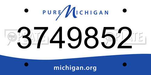 3749852 Michigan License Plate