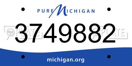 3749882 Michigan License Plate