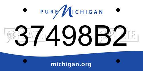 37498B2 Michigan License Plate