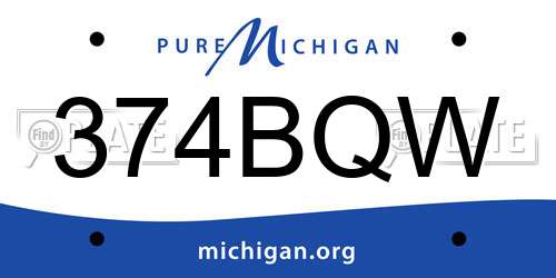 374BQW Michigan License Plate