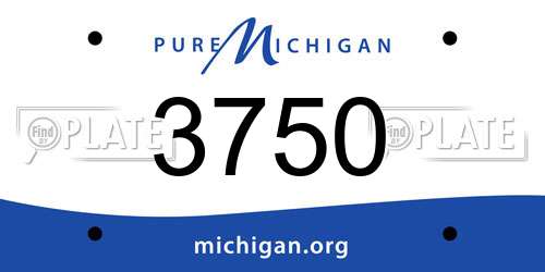 3750 Michigan License Plate