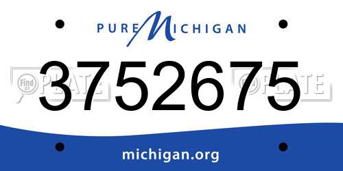 3752675 Michigan License Plate