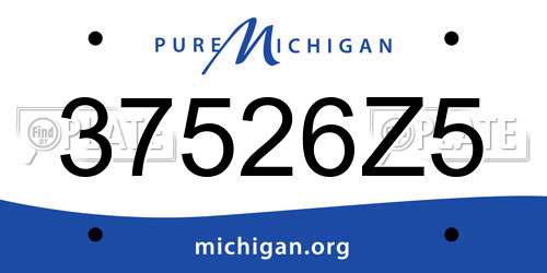 37526Z5 Michigan License Plate
