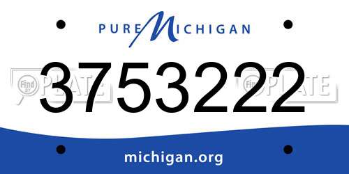 3753222 Michigan License Plate