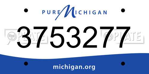 3753277 Michigan License Plate