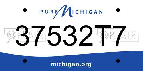 37532T7 Michigan License Plate
