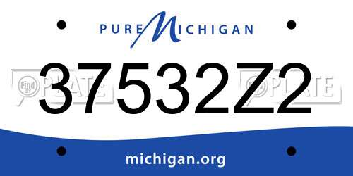 37532Z2 Michigan License Plate