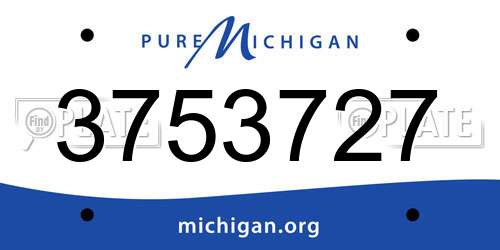 3753727 Michigan License Plate