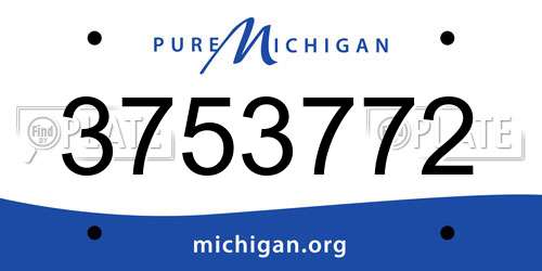3753772 Michigan License Plate
