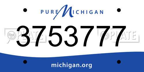 3753777 Michigan License Plate