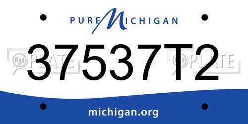 37537T2 Michigan License Plate