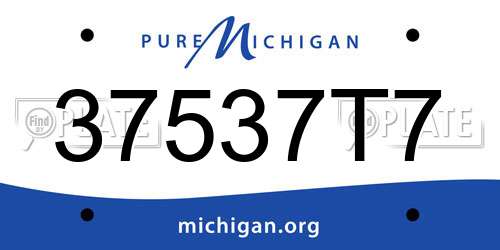 37537T7 Michigan License Plate