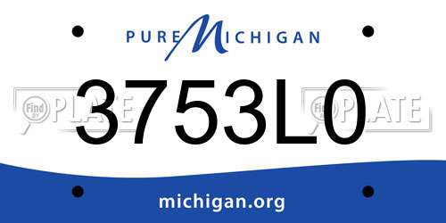 3753L0 Michigan License Plate