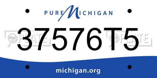 37576T5 Michigan License Plate