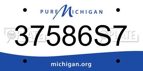 37586S7 Michigan License Plate