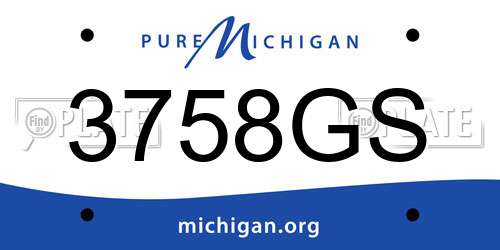 3758GS Michigan License Plate