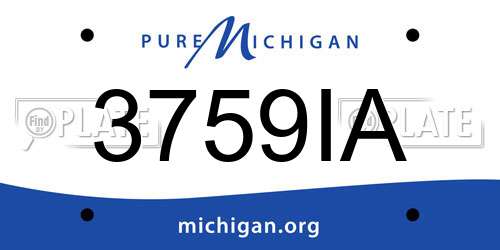 3759IA Michigan License Plate