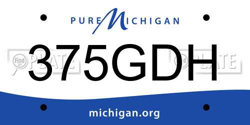 375GDH Michigan License Plate