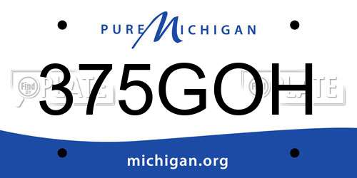 375GOH Michigan License Plate