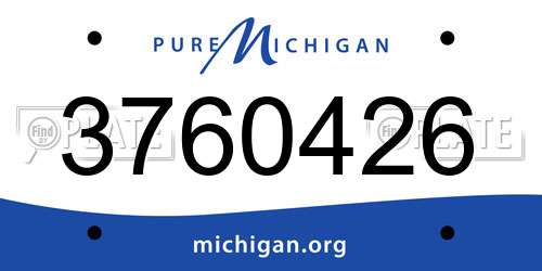 3760426 Michigan License Plate