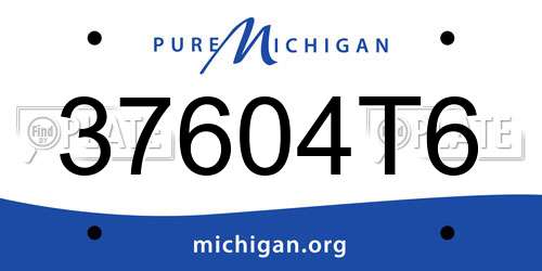 37604T6 Michigan License Plate