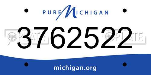 3762522 Michigan License Plate