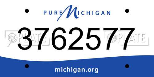 3762577 Michigan License Plate