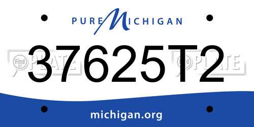 37625T2 Michigan License Plate