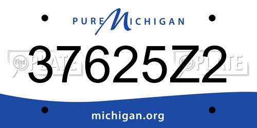 37625Z2 Michigan License Plate