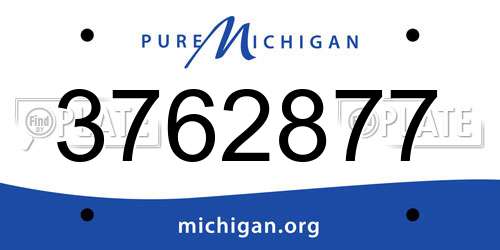 3762877 Michigan License Plate