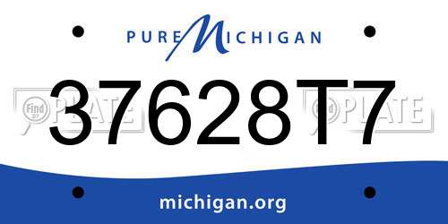 37628T7 Michigan License Plate