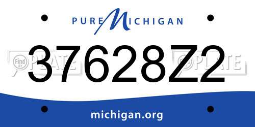 37628Z2 Michigan License Plate