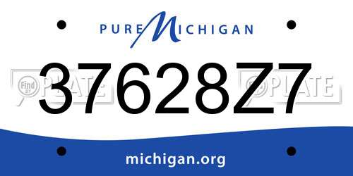 37628Z7 Michigan License Plate