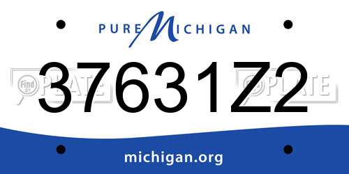 37631Z2 Michigan License Plate