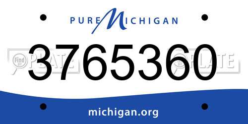 3765360 Michigan License Plate