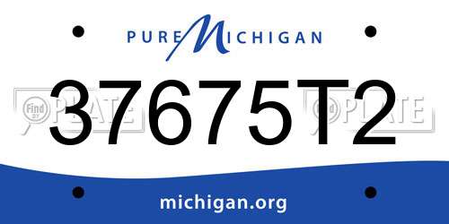 37675T2 Michigan License Plate