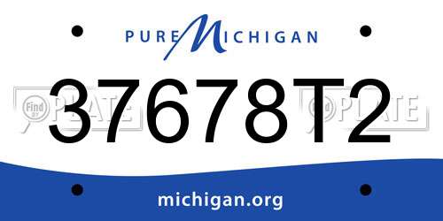 37678T2 Michigan License Plate