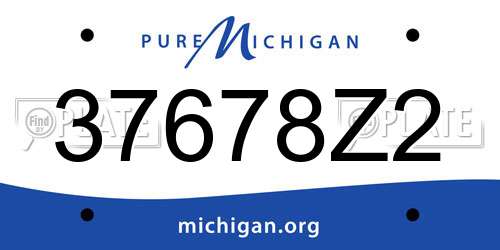 37678Z2 Michigan License Plate