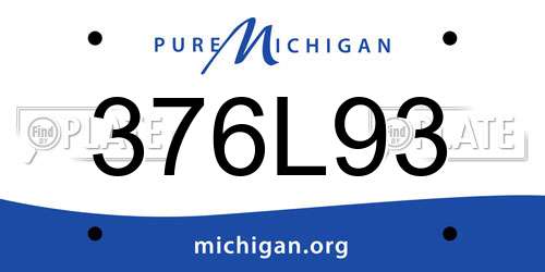 376L93 Michigan License Plate