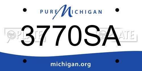 3770SA Michigan License Plate