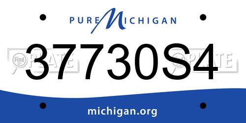 37730S4 Michigan License Plate