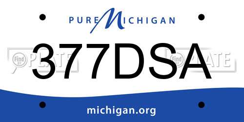 377DSA Michigan License Plate