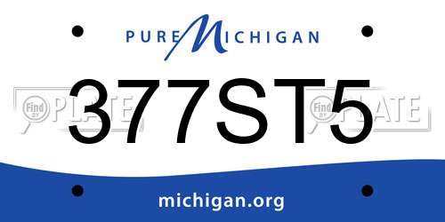 377ST5 Michigan License Plate