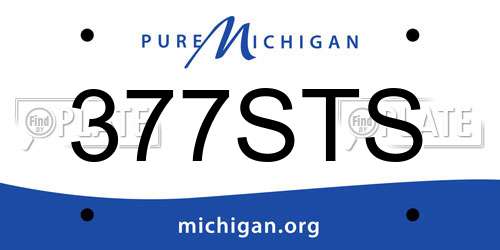377STS Michigan License Plate